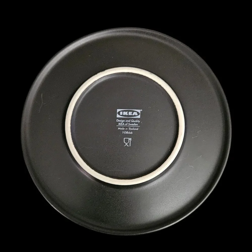 IKEA Black Red Orange Geometric Salad Dessert Plates Set of 2 Thailand